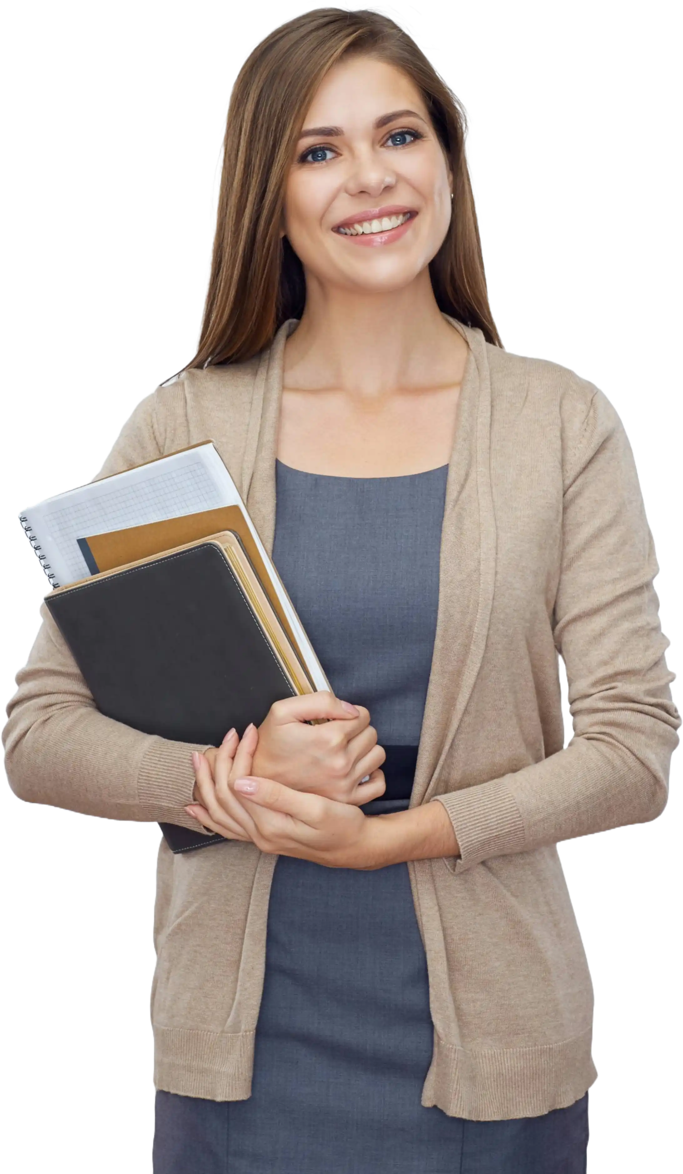 Teacher holding books